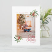 Waterverf Botanische kerst kerstfoto feestdag (Staand voorkant)