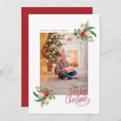 Waterverf Botanische kerst kerstfoto feestdag (Voorkant / Achterkant)