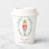 Waterverf botanische kerst papieren bekers (Achterkant)