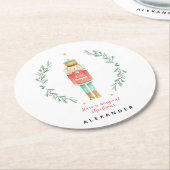 Waterverf botanische kerst ronde kartonnen onderzetter (Gebogen)