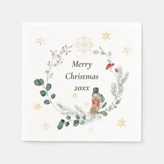 Waterverf botanische kerst servet