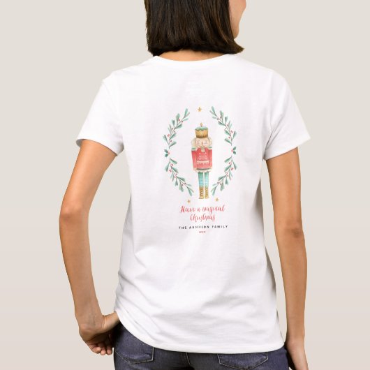 Waterverf botanische kerst t-shirt (Achterkant)
