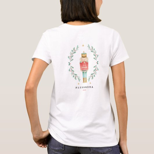 Waterverf botanische kerst t-shirt (Achterkant)