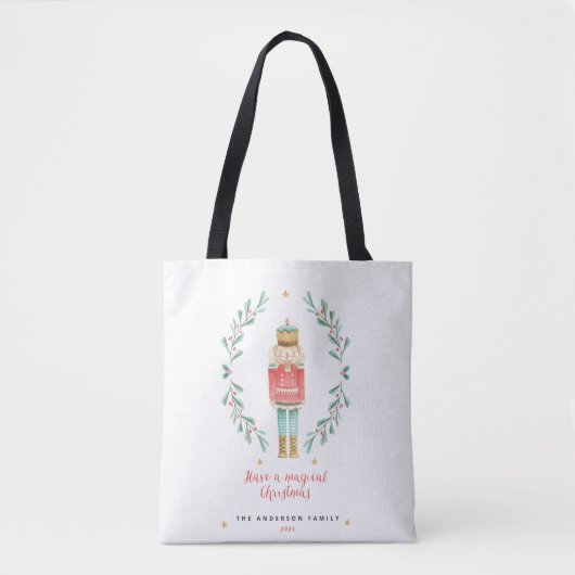 Waterverf botanische kerst tote bag (Voorkant)