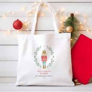 Waterverf botanische kerst tote bag