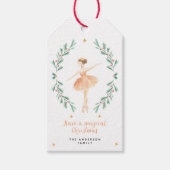 Waterverf botanische kerstmankjes cadeaulabel (Voorkant)