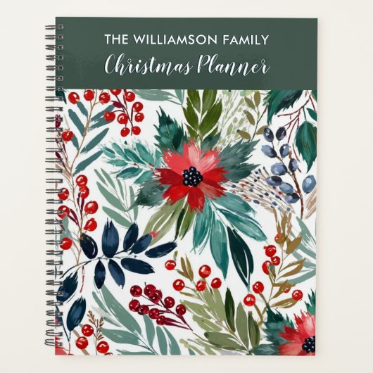 Waterverf Botanische Kerstmis Planner (Voorkant)