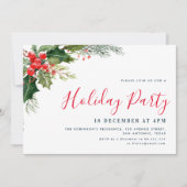 waterverf botanische kerstvakantie kaart (Voorkant)