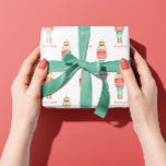 Waterverf botanische kerstzoon cadeaupapier<br><div class="desc">Nutkraker waterverf botanische kerstcadeauomslag. Gepersonaliseerd,  ideaal voor zoon,  dochter,  kleinzoon,  kleindochter.</div>