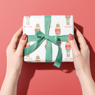 Waterverf botanische kerstzoon cadeaupapier