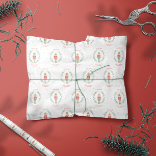 Waterverf botanische kerstzoon cadeaupapier