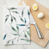 waterverf botanische keukenhanddoek (Quarter Fold)