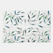 waterverf botanische keukenhanddoek (Horizontaal)