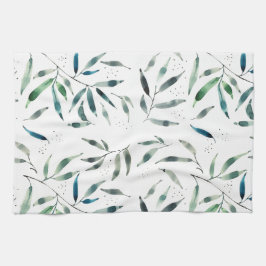 waterverf botanische keukenhanddoek