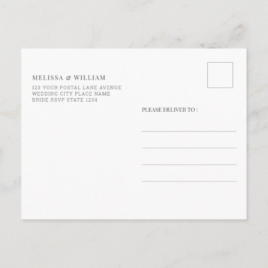 Waterverf Botanische krans Groene Leaf Bruiloft Uitnodiging Briefkaart (Achterkant)