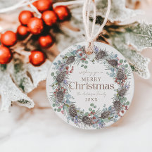 Waterverf Botanische Krans Kerstmis