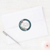 Waterverf botanische krans script blijdschap winte ronde sticker (Envelop)