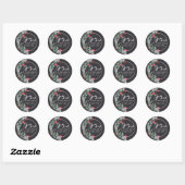 Waterverf botanische krans script blijdschap winte ronde sticker (Vel)