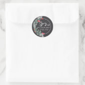 Waterverf botanische krans script blijdschap winte ronde sticker (Tas)