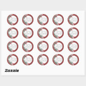 Waterverf botanische krans script blijdschap winte ronde sticker (Vel)