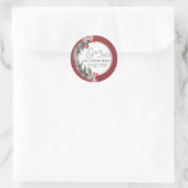 Waterverf botanische krans script blijdschap winte ronde sticker (Tas)