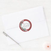 Waterverf botanische krans script blijdschap winte ronde sticker (Envelop)
