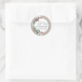 Waterverf botanische krans script vreugde winter ronde sticker (Tas)