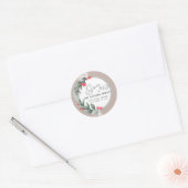 Waterverf botanische krans script vreugde winter ronde sticker (Envelop)