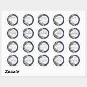 Waterverf botanische krans winter ronde sticker (Vel)