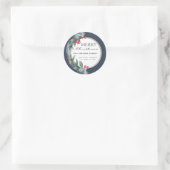 Waterverf botanische krans winter ronde sticker (Tas)