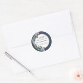 Waterverf botanische krans winter ronde sticker (Envelop)