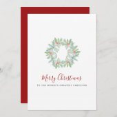 Waterverf Botanische kreet en Berries Caregiver Feestdagenkaart (Voorkant / Achterkant)