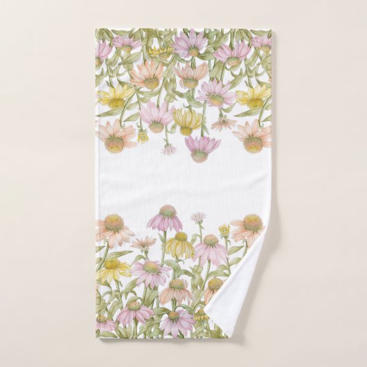 Waterverf botanische kunst bad handdoek (Handdoek)