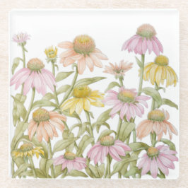 Waterverf botanische kunst glazen onderzetter