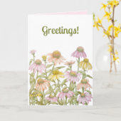 Waterverf botanische kunst kaart (Gele Bloem)