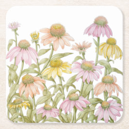 Waterverf botanische kunst kartonnen onderzetters