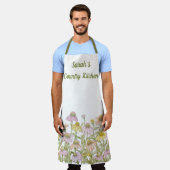 Waterverf botanische kunst schort (Gedragen)