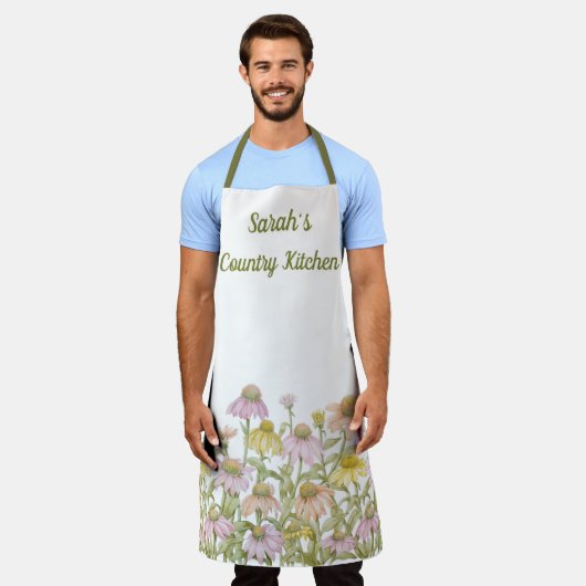 Waterverf botanische kunst schort (Gedragen)