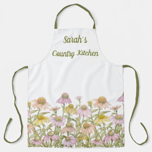 Waterverf botanische kunst schort (Voorkant)