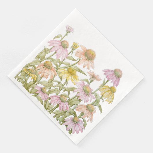 Waterverf botanische kunst servet (Hoek)