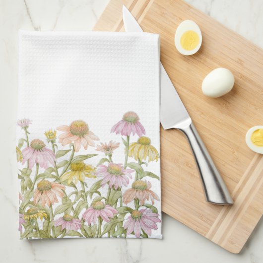 Waterverf botanische kunst theedoek (Quarter Fold)