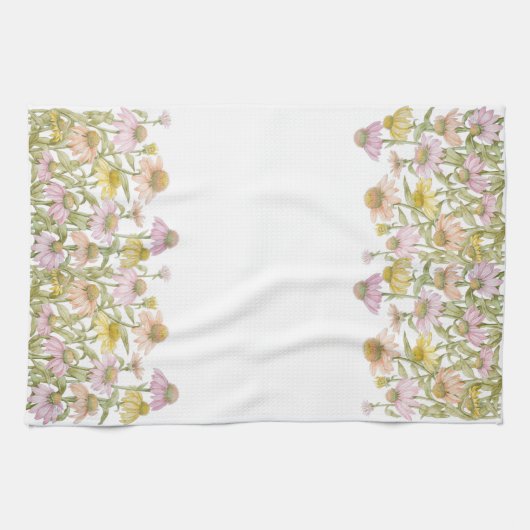 Waterverf botanische kunst theedoek (Horizontaal)