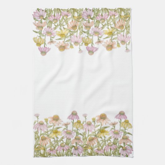 Waterverf botanische kunst theedoek (Verticaal)