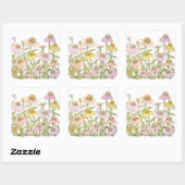 Waterverf botanische kunst vierkante sticker (Vel)