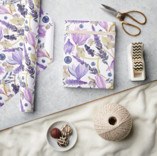 Waterverf Botanische Lavendel Wildflower Boho Cadeaupapier