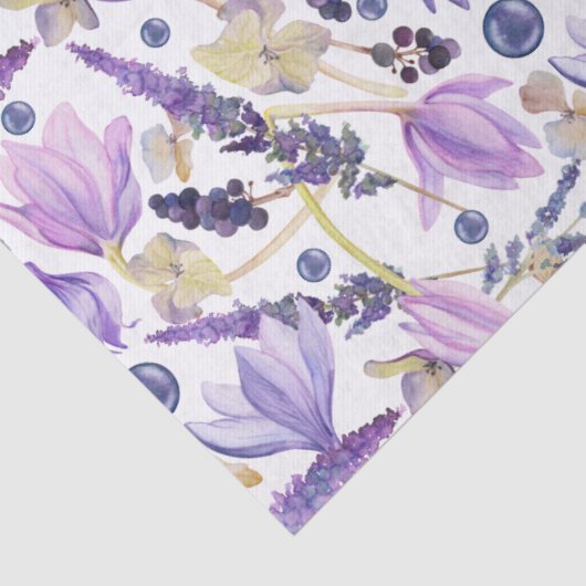 Waterverf Botanische Lavendel Wildflower Boho Tissuepapier (Detail)