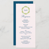 Waterverf Botanische Lemon Blue Wedding Programmakaart (Voorkant / Achterkant)