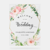 Waterverf Botanische lente geometrische bruiloft Acryl Bord (Voorkant)