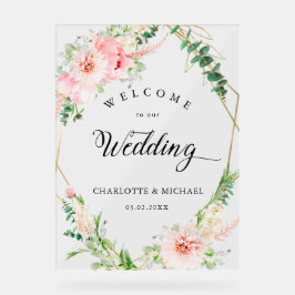 Waterverf Botanische lente geometrische bruiloft Acryl Bord