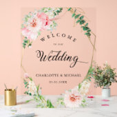 Waterverf Botanische lente geometrische bruiloft Acryl Bord (Huwelijk)